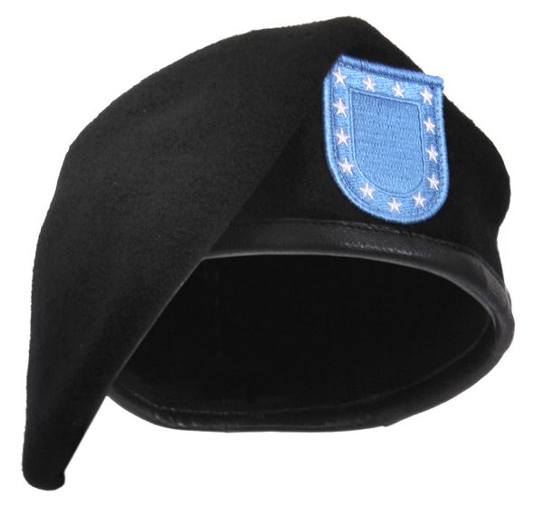 Inspection Ready Beret With Flash | Black 4919