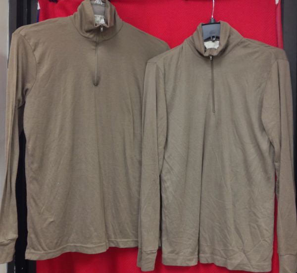 *LOT OF 2* USGI Polyester Light-Weight Thermal Shirt Brown Medium EUC | LOT OF 2