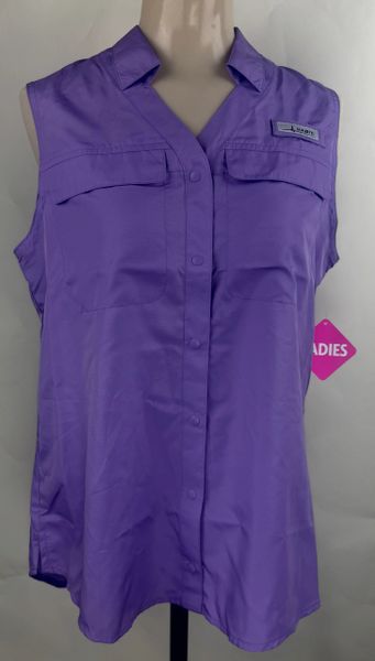 Habit Ladies Pike's Pier SLV/LESS Shirt Solar Fabric Sz Small LIGHT PURPLE NWT