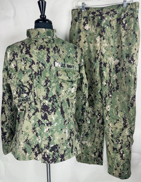 US Navy Working Uniform Type III BDU Shirt & Pants Set | NWU Woodland Digital | Medium Reg | EUC