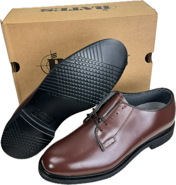 Bates E00082D Mens BROWN Leather Uniform Oxford Shoes MEN'S SIZE 9D (Regular) NEW