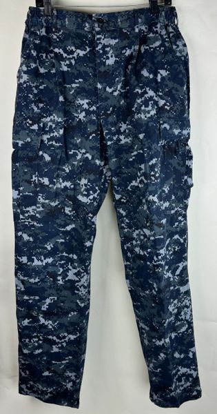 USGI USN Navy Blue Digital NWU Camouflage BDU Pants | Medium Long | EUC