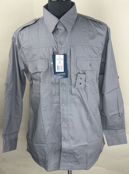 Men’s Tactical Long-Sleeve Shirt Light Weight RIPSTOP | Grey | Medium | Propper F531250020 NWT