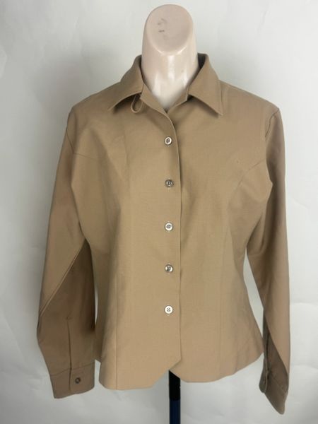 USMC Women's Alpha Service Dress Uniform Khaki Long Sleeve Shirt | 12R