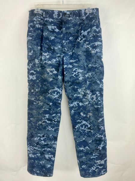 US Navy Working Uniform Type I Trouser BDU Pants USN Blue Digital Large Regular