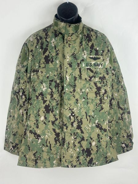 US Navy Working Uniform Type III BDU Shirt | NWU Woodland Digital | Medium Long | EUC