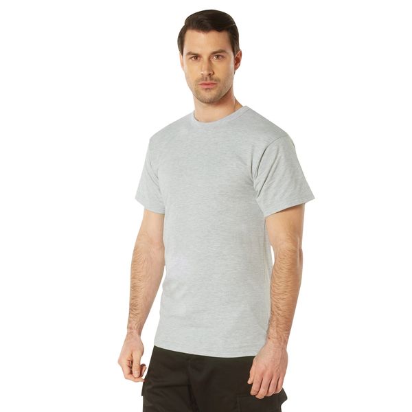 Heather Grey Solid Color Short Sleeve Crew Neck T-Shirt | Poly/Cotton Blend