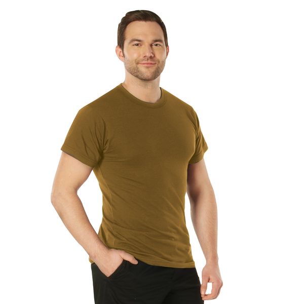 Brown Solid Color Short Sleeve Crew Neck T-Shirt | 100% Cotton