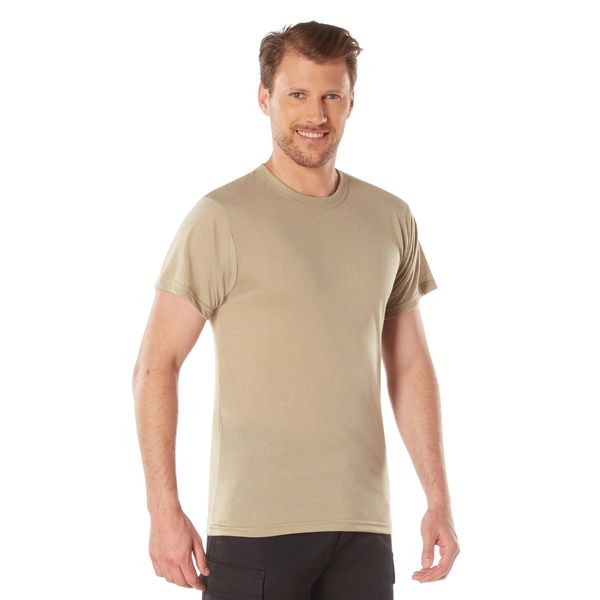 Desert Sand Solid Color Short Sleeve Crew Neck T-Shirt | 100% Cotton