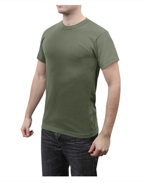 Foliage Green Solid Color Short Sleeve Crew Neck T-Shirt | 100% Cotton