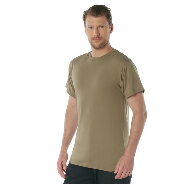 AR 670-1 Coyote Brown Solid Color S/S Crew Neck T-Shirt | Poly/Cotton Blend 67847