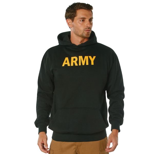 Army Printed Black Pullover Hoodie 10053