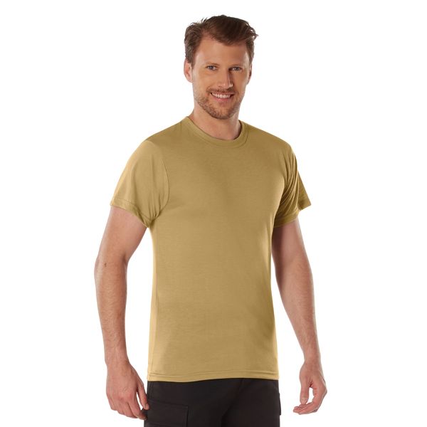 Brown Moisture Wicking Short Sleeve Crew Neck T-Shirt