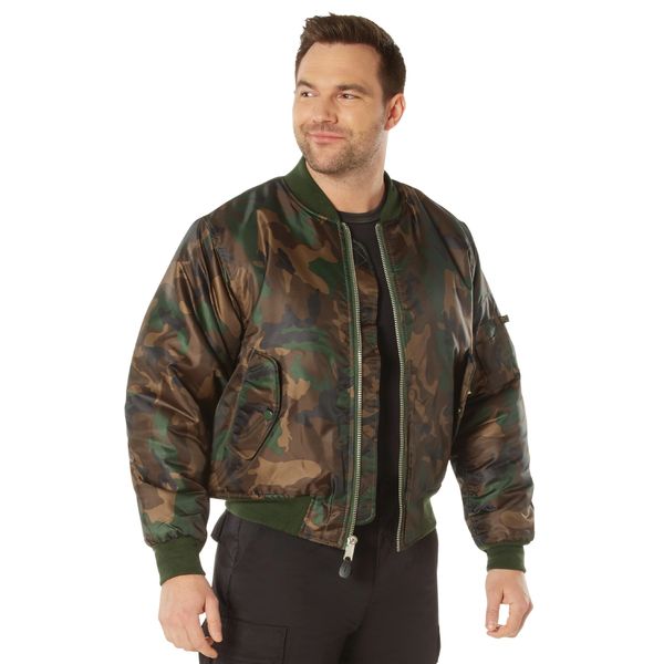 Woodland Camo MA-1 Bomber Flight Jacket | 7332