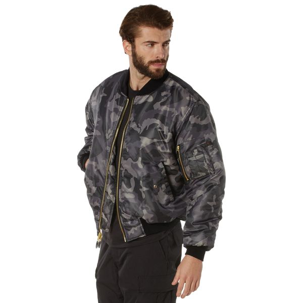 Black Camo MA-1 Bomber Flight Jacket | 73330