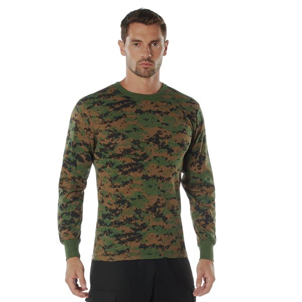 Woodland Digital Camo Long Sleeve T-Shirt | 5494