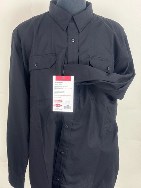 Tru-Spec Long-Sleeve Lightweight Poly/Cotton RipStop Dress Shirt | 2XL-Reg | Black 1346007