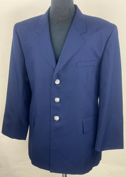 USAF Air Force Dress Blue Jacket Poly Wool Uniform Coat | Men's 44 SHORT EUC