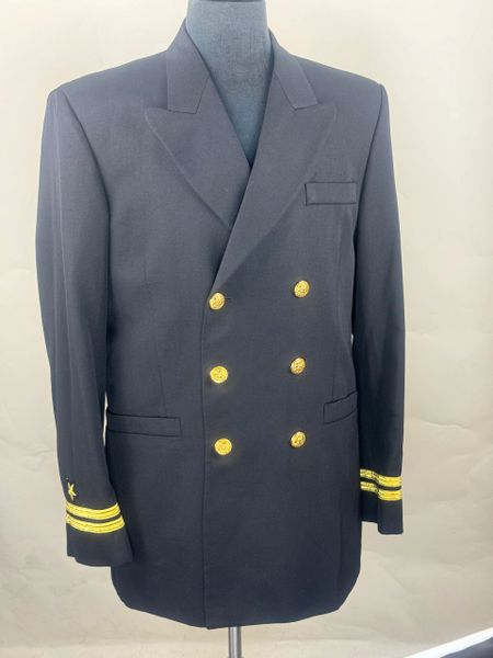 US Navy Male Officer Jacket Service Dress Blue Uniform Coat 42L EUC