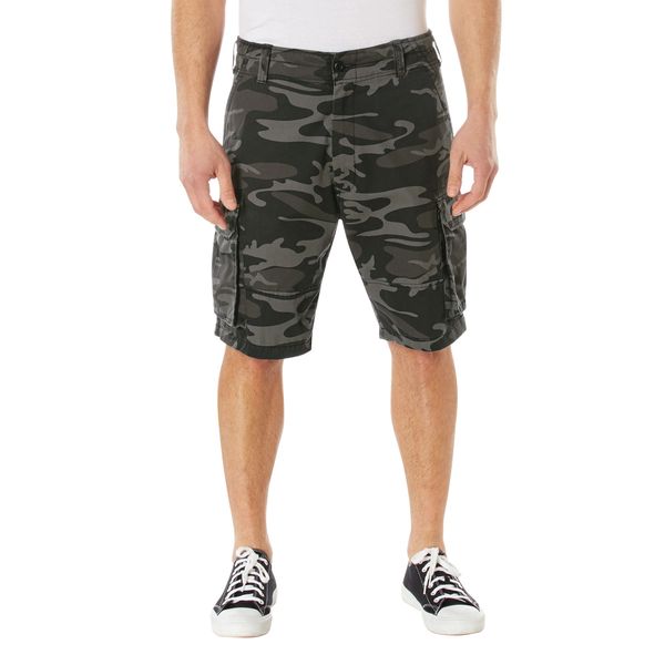 Rothco Vintage Camo Paratrooper Cargo Shorts | Black Camo | 21400