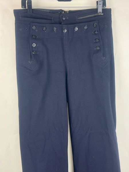 Vintage US Navy Men's Blue Enlisted Wool Trousers Sailors Pants 32X28