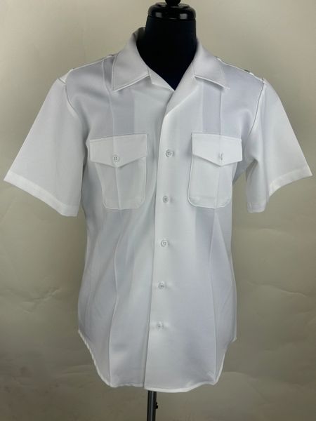 Flying Cross Men's White Officer's Short-Sleeve Dress Shirt | Medium Long USED