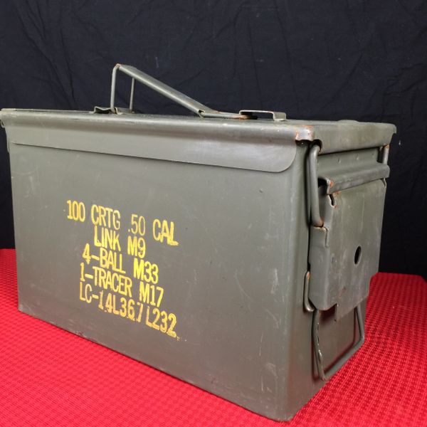  Military .50 Cal Ammo Steel Storage Cans (empty boxes