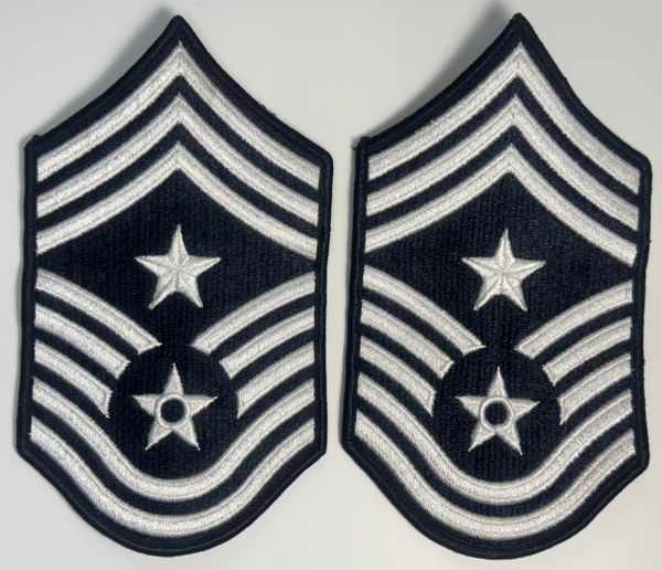 USAF E-9 Chevron: Air Force Command Chief Master Sergeant Rank Patch SET | Large