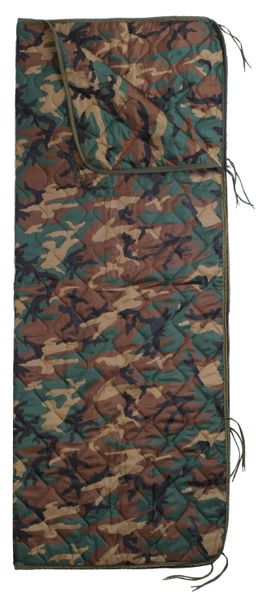 Enhanced G.I. Type Rip-Stop Poncho Liner With Zipper | Woodland Camo