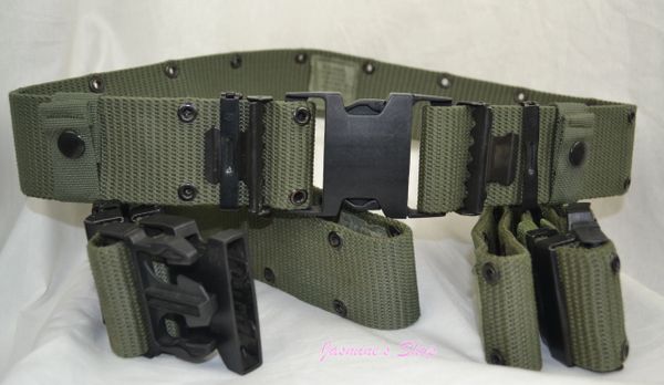 Military Issue Pistol Belt w/Black Quick-Release Buckle | OD