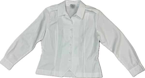 Women's Army Non-Tuck White 521 Long-Sleeve Uniform Overblouse Dress Shirt | 12-Reg