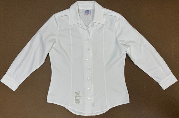 Women's Army Tuck-in White 521 Long-Sleeve Uniform Dress Shirt sz 12-Short USED