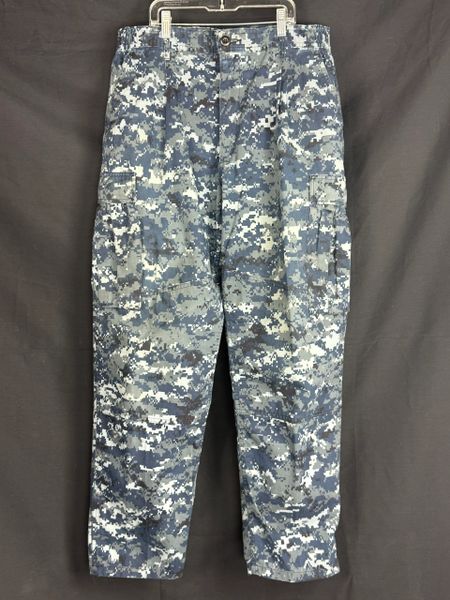 US NAVY WORKING TROUSER NWU TYPE 1 BLUE DIGITAL BDU PANTS | MEDIUM REG | EUC