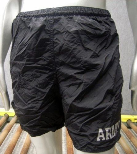 Army PT Shorts, PFU Physical Fitness Training Trunks, Black, Military Uniform | Used