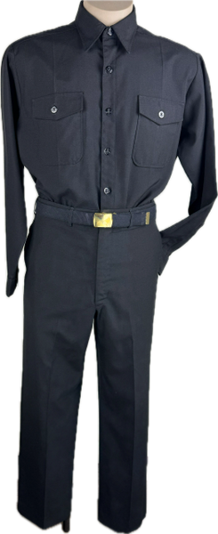 USN Men's Officer Black Navy Service Uniform | 3PC Set - Shirt, Pants, Belt | Med EUC