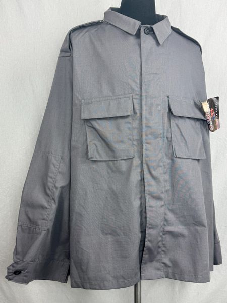 Grey 2-Pocket BDU Combat Coat Ripstop Tactical Shirt sz 4XL-Regular NWOT