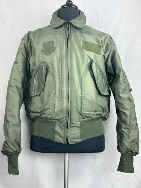 USGI Flyer's Jacket CWU-45/P Green Cold Weather Aramid Coat LARGE USED