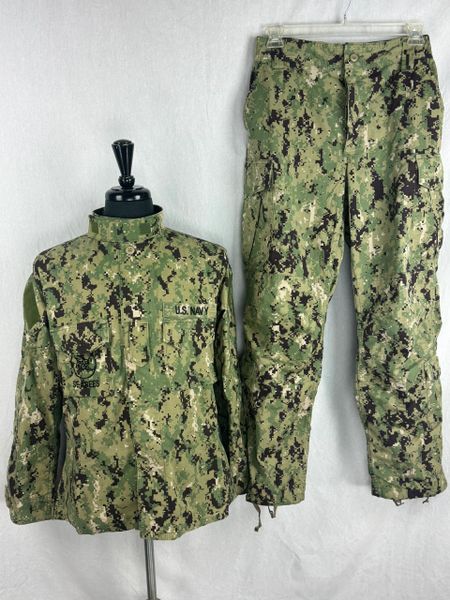 US Navy Working Uniform BDU Shirt & Pants Set NWU Woodland Digital Medium Reg EUC