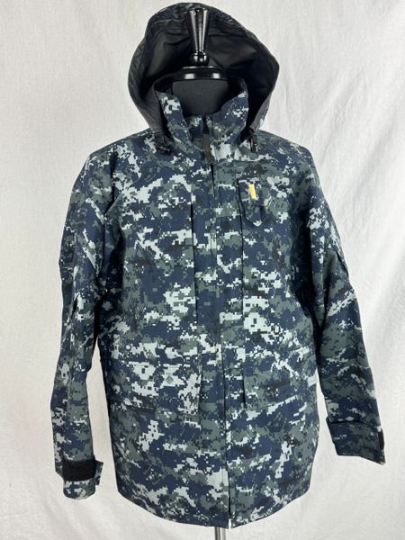 USGI US Navy NWU Blue Digital Camo Goretex Parka Waterproof Jacket Small Short