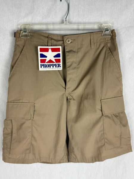 Men's Khaki BDU Cargo Shorts Button-Fly 6-Pocket RipStop size Small NWT