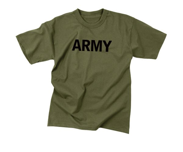 Kids Olive Drab Military Physical Training T-Shirt | Army | 66136