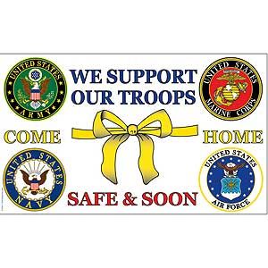 SUPPORT OUR TROOPS / COME HOME SAFE FLAG