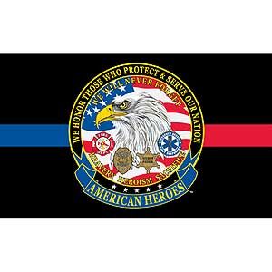 AMERICAN HEROES THIN RED & BLUE LINE FLAG