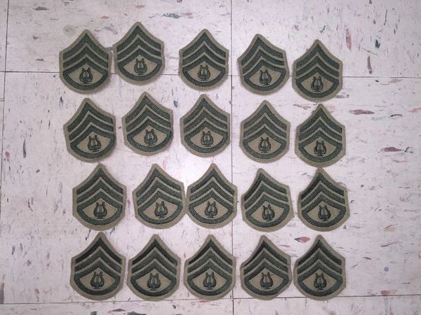 Khaki/Green Veteran Bar + Caption Custom Troop Number Patches