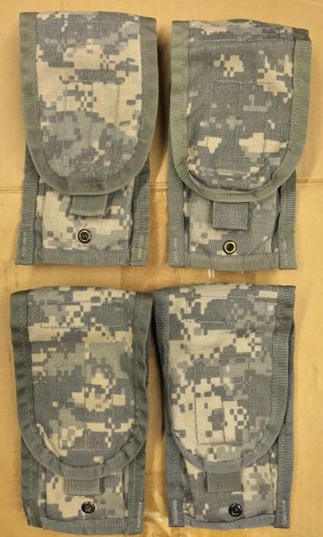 Lot of 4 - US Military Army ACU Molle II M-Series Double Mag Ammo Pouches USED