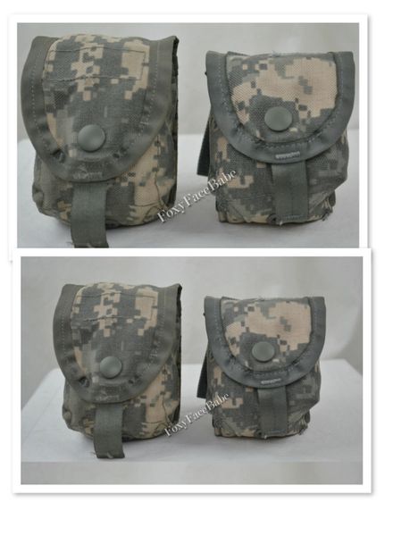 LOT OF 4 -US Military Surplus Army ACU Camo Hand-Grenade Multi Pocket Pouch EUC