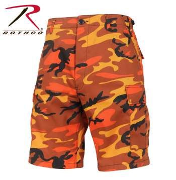 Savage Orange Camo Color Camo BDU Shorts | 65004