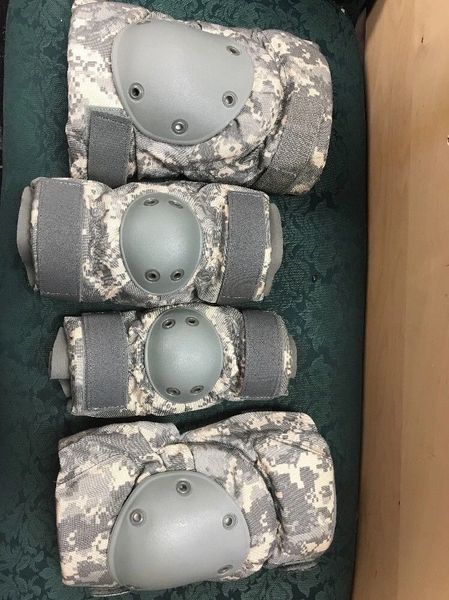 US Military Tactical Knee & Elbow Pads Set, ACU Pattern, RFI Issue, Medium