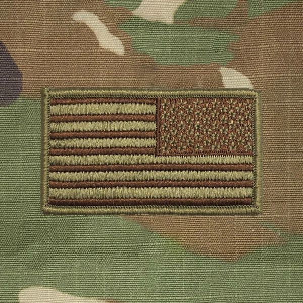 AIR FORCE FLAG PATCH: UNITED STATES OF AMERICA - OCP SPICE BROWN AND BAGBY GREEN FLAG REVERSED WITH HOOK CLOSURE