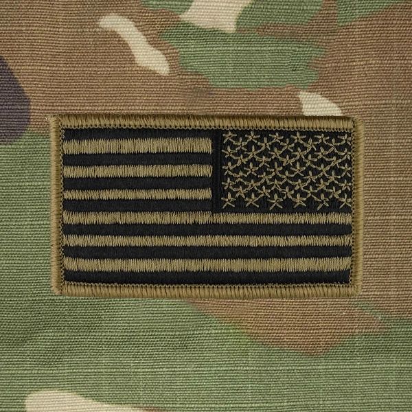 ARMY FLAG PATCH: UNITED STATES OF AMERICA - OCP TACTICAL FLAG REVERSED WITH HOOK CLOSURE